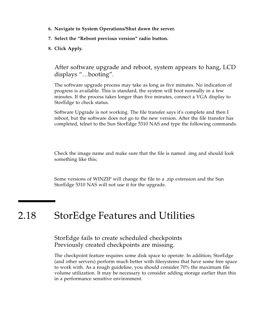 18 storedge features and utilities, Storedge features and utilities 82 | Sun Microsystems SUN STOREDGETM 5310 NAS User Manual | Page 128 / 382