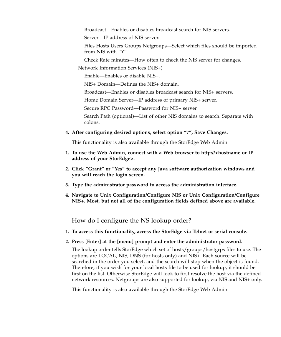 How do i configure the ns lookup order | Sun Microsystems SUN STOREDGETM 5310 NAS User Manual | Page 151 / 382