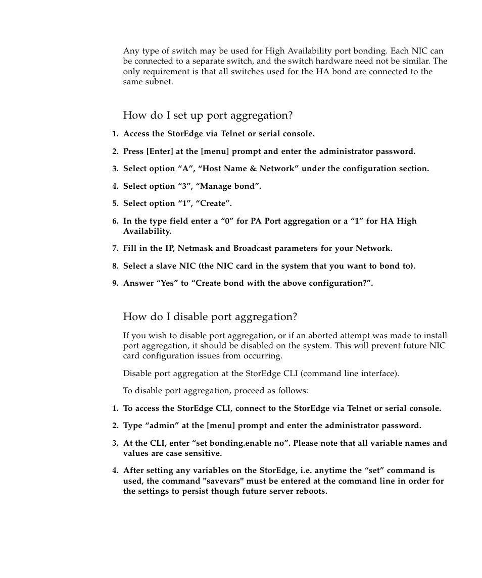 How do i set up port aggregation, How do i disable port aggregation | Sun Microsystems SUN STOREDGETM 5310 NAS User Manual | Page 153 / 382