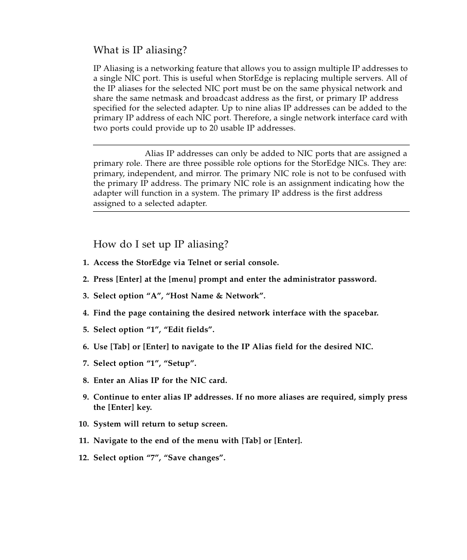 What is ip aliasing, How do i set up ip aliasing | Sun Microsystems SUN STOREDGETM 5310 NAS User Manual | Page 154 / 382