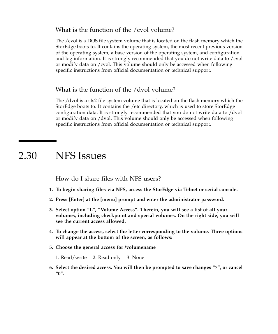 30 nfs issues, Nfs issues 124 | Sun Microsystems SUN STOREDGETM 5310 NAS User Manual | Page 170 / 382