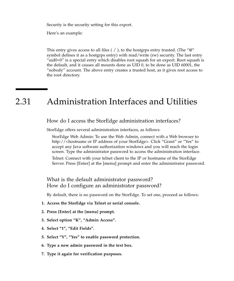 31 administration interfaces and utilities, Administration interfaces and utilities 128 | Sun Microsystems SUN STOREDGETM 5310 NAS User Manual | Page 174 / 382