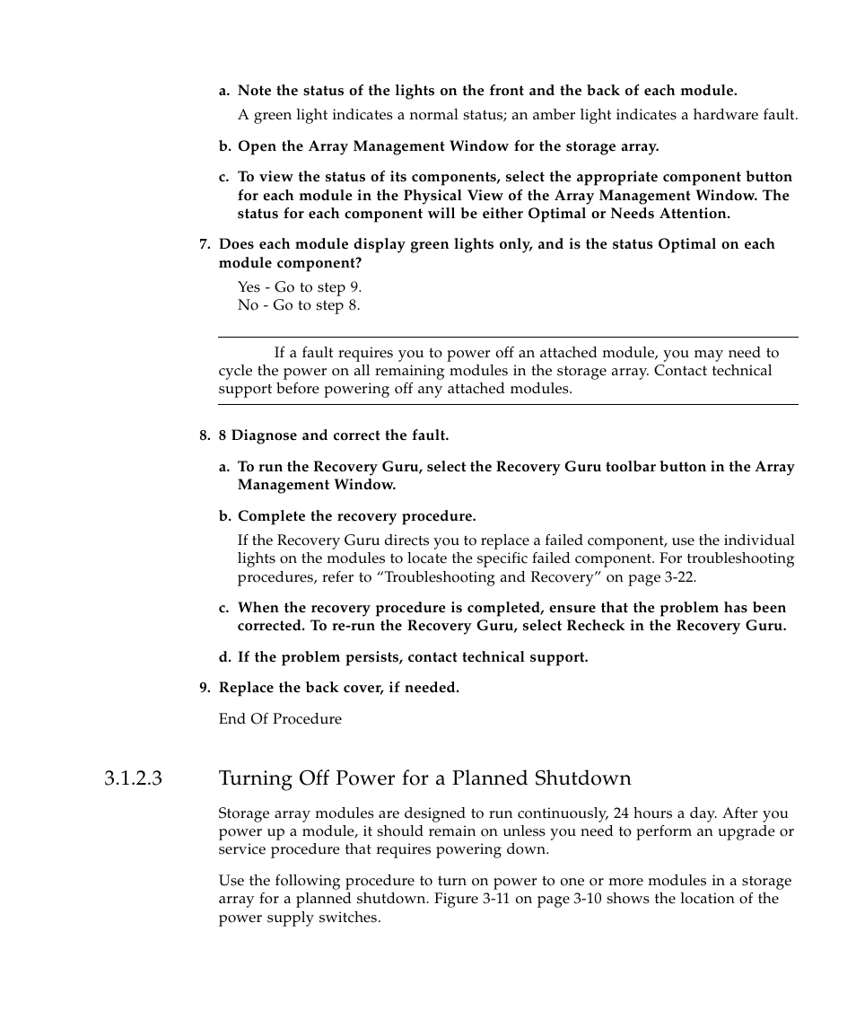 3 turning off power for a planned shutdown | Sun Microsystems SUN STOREDGETM 5310 NAS User Manual | Page 211 / 382