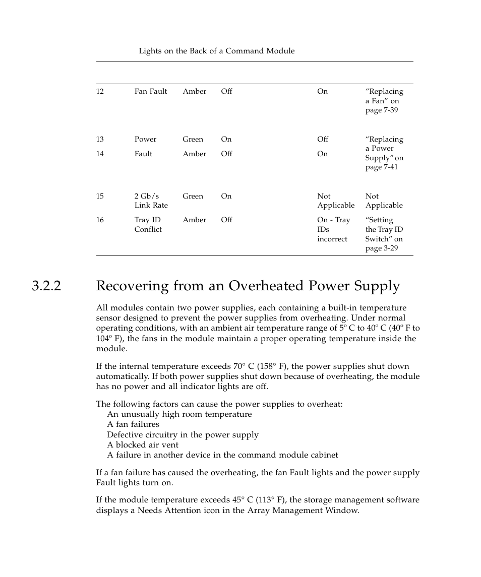 2 recovering from an overheated power supply, Recovering from an overheated power supply 26 | Sun Microsystems SUN STOREDGETM 5310 NAS User Manual | Page 226 / 382