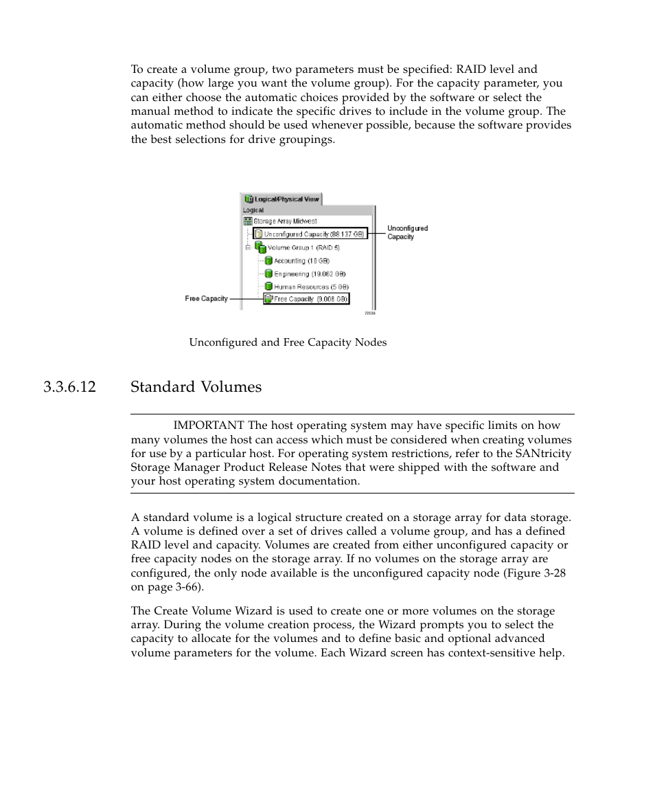 12 standard volumes, Figure 3-28, Uncon | Sun Microsystems SUN STOREDGETM 5310 NAS User Manual | Page 266 / 382