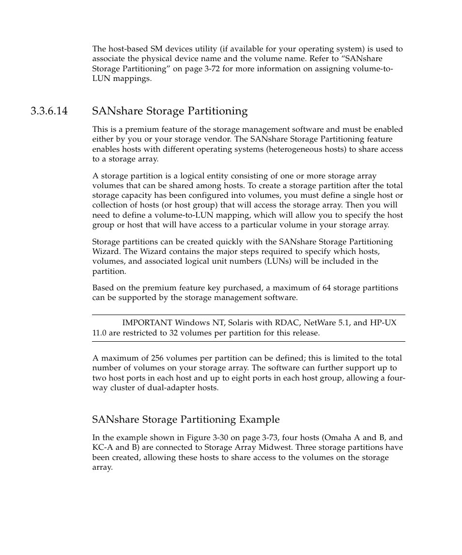 14 sanshare storage partitioning, Sanshare storage partitioning example | Sun Microsystems SUN STOREDGETM 5310 NAS User Manual | Page 272 / 382