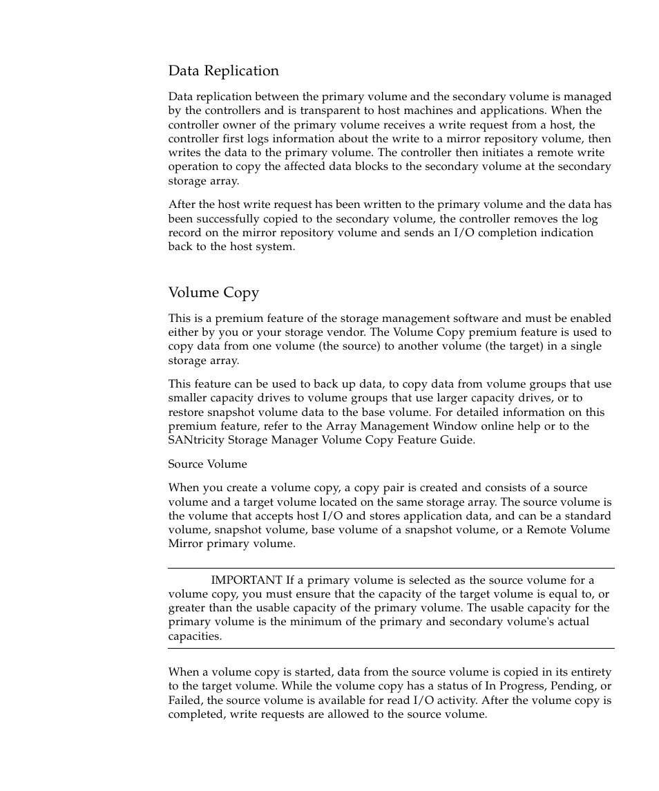 Data replication, Volume copy | Sun Microsystems SUN STOREDGETM 5310 NAS User Manual | Page 281 / 382