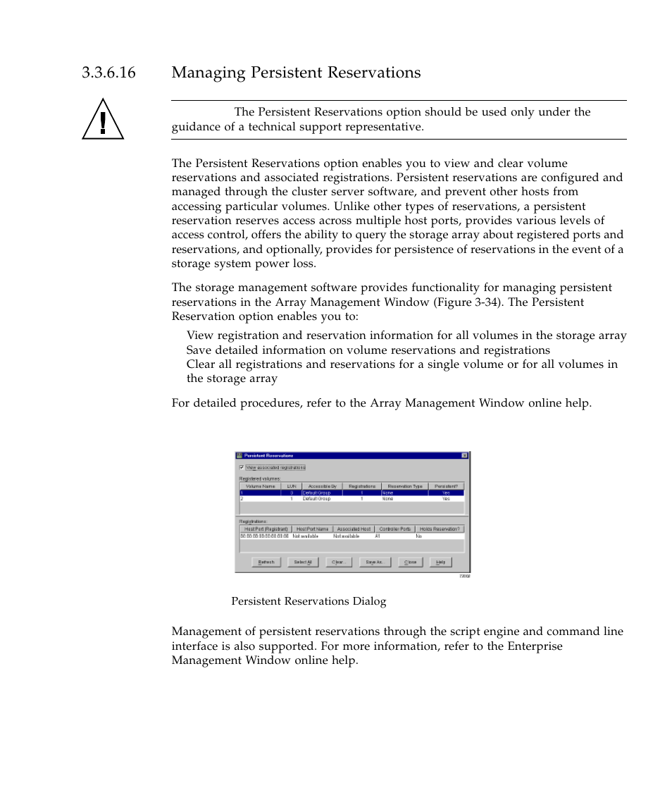 16 managing persistent reservations, Figure 3-34, Persistent r | Sun Microsystems SUN STOREDGETM 5310 NAS User Manual | Page 283 / 382