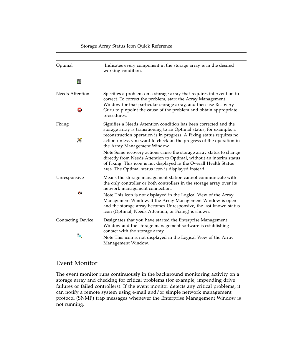 Table 3-12, Event monitor | Sun Microsystems SUN STOREDGETM 5310 NAS User Manual | Page 286 / 382