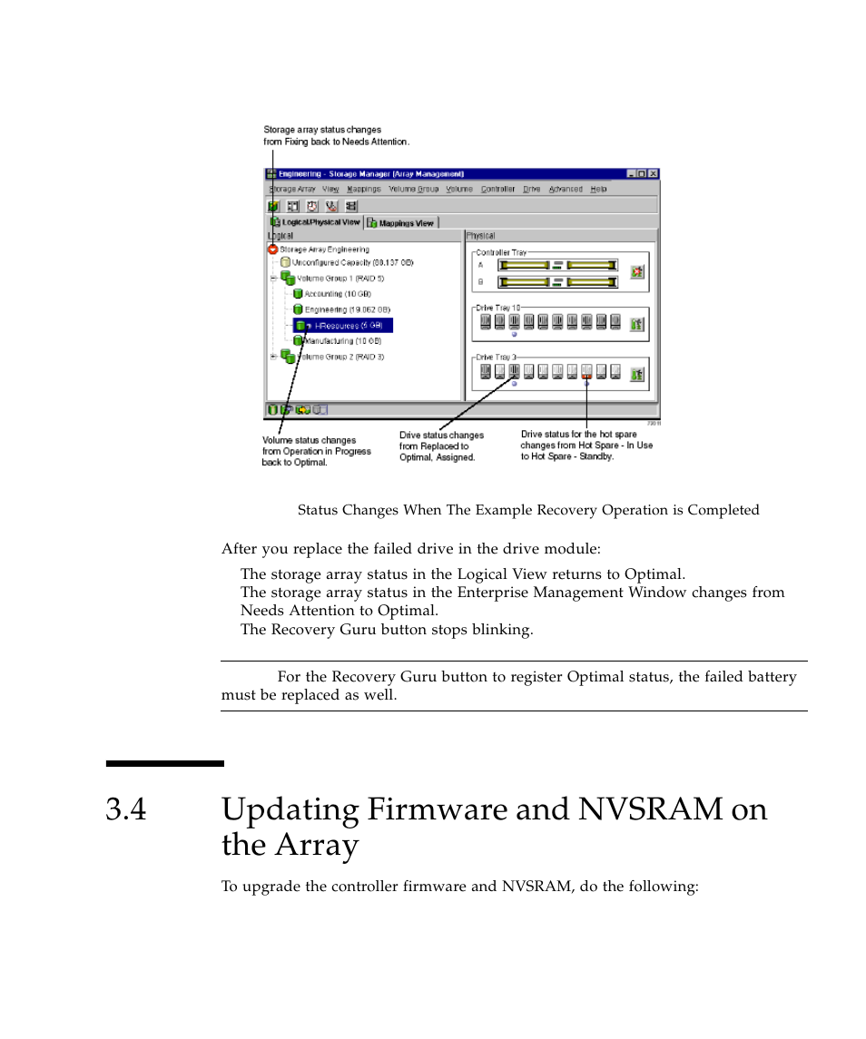 4 updating firmware and nvsram on the array, Updating firmware and nvsram on the array 95, Figure 3-42 | Sun Microsystems SUN STOREDGETM 5310 NAS User Manual | Page 295 / 382