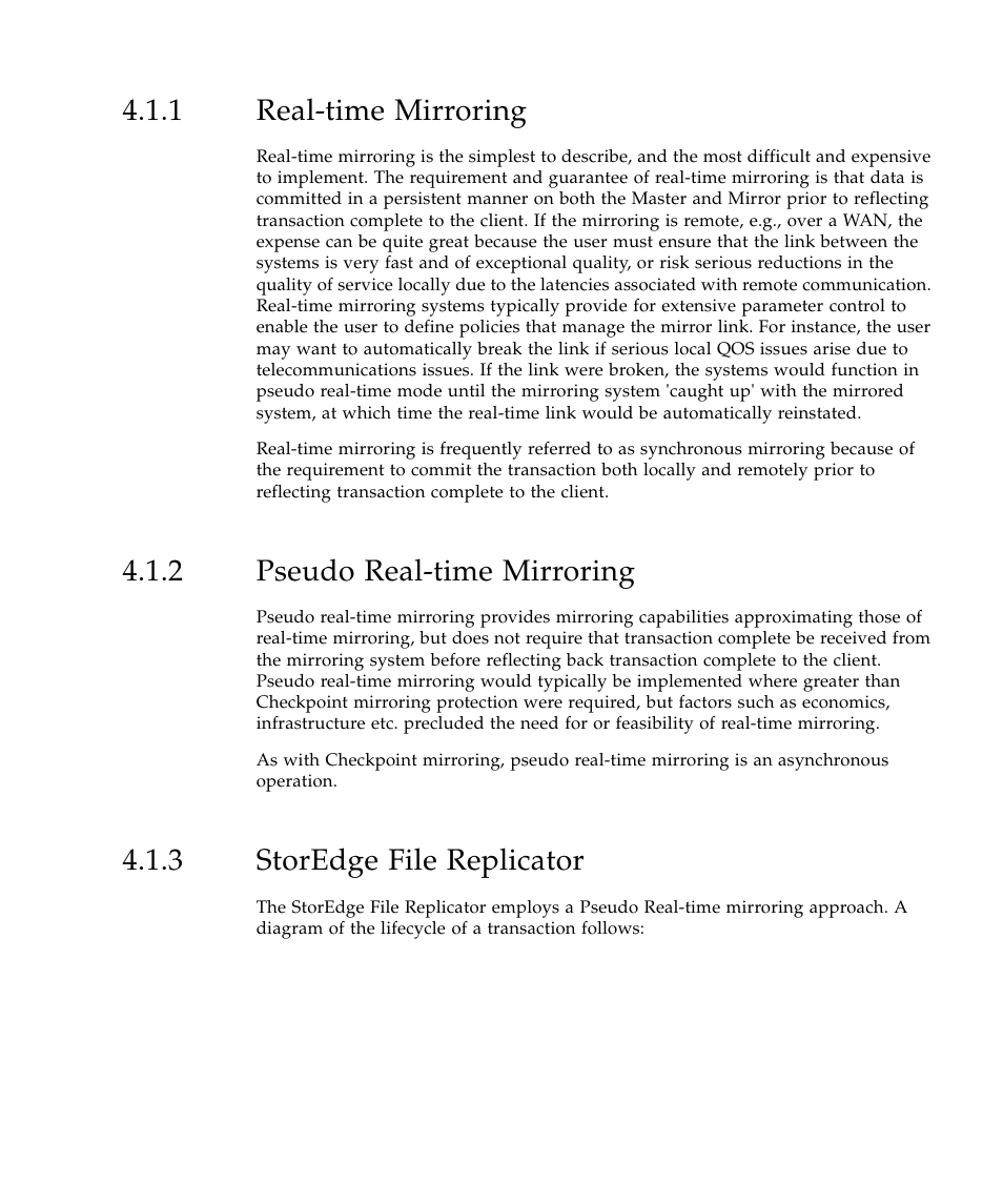 1 real-time mirroring, 2 pseudo real-time mirroring, 3 storedge file replicator | Real-time mirroring 3, Pseudo real-time mirroring 3, Storedge file replicator 3 | Sun Microsystems SUN STOREDGETM 5310 NAS User Manual | Page 303 / 382