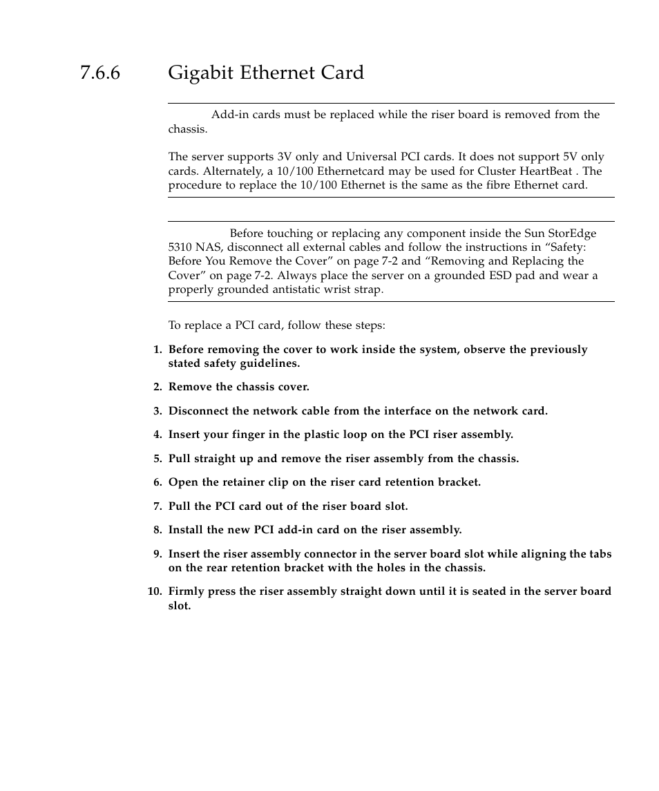 6 gigabit ethernet card, Gigabit ethernet card 13 | Sun Microsystems SUN STOREDGETM 5310 NAS User Manual | Page 349 / 382