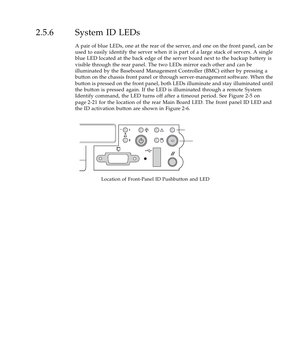 6 system id leds, System id leds 23, Figure 2-6 | Loca | Sun Microsystems SUN STOREDGETM 5310 NAS User Manual | Page 69 / 382