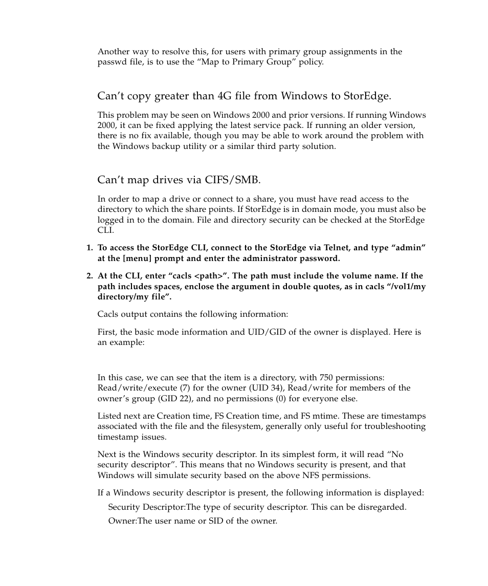 Can’t map drives via cifs/smb | Sun Microsystems SUN STOREDGETM 5310 NAS User Manual | Page 98 / 382