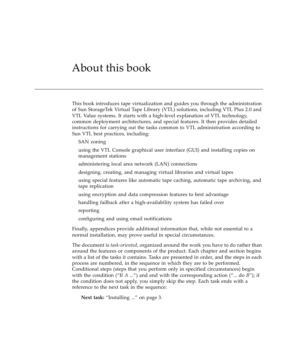 About this book | Sun Microsystems Virtual Tape Library User Manual | Page 11 / 292