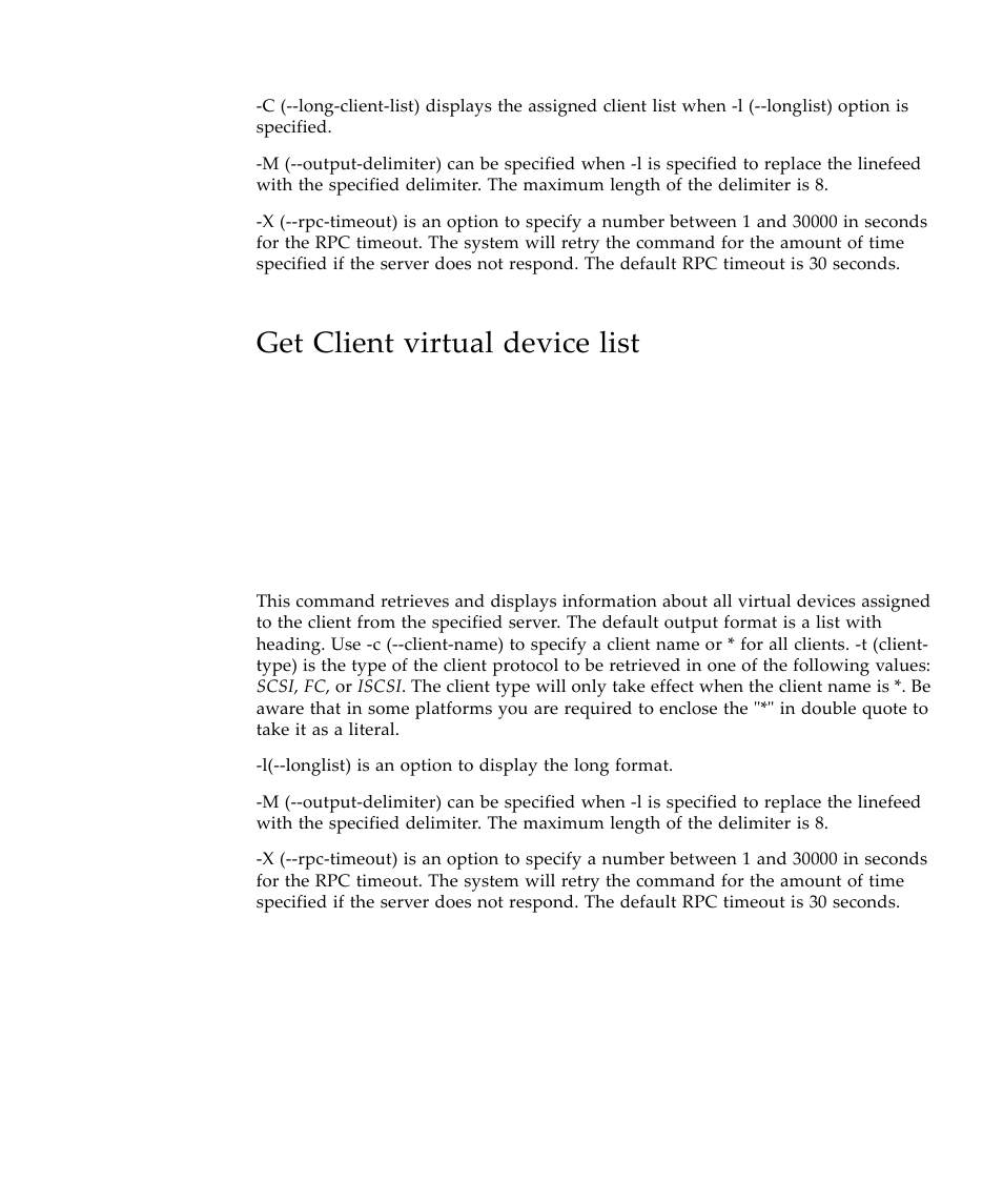 Get client virtual device list | Sun Microsystems Virtual Tape Library User Manual | Page 187 / 292