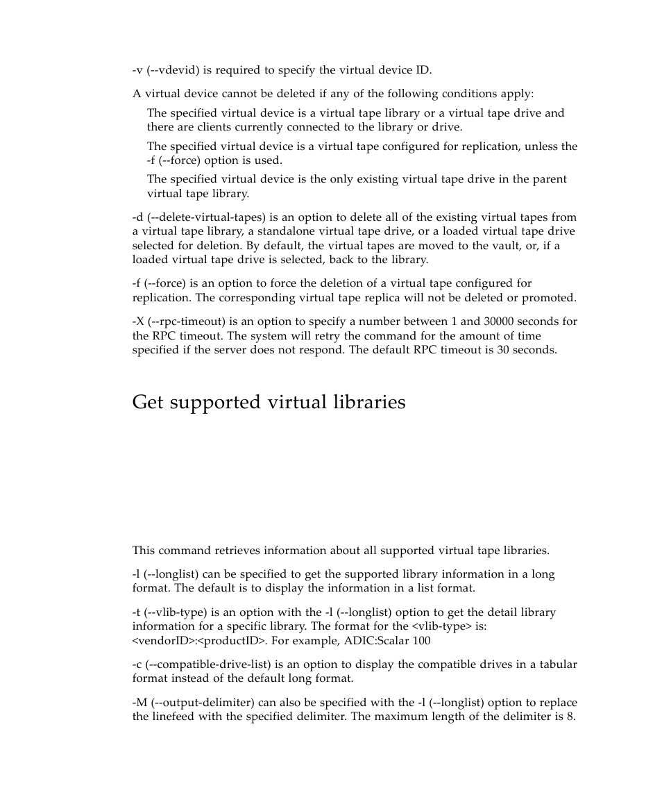 Get supported virtual libraries | Sun Microsystems Virtual Tape Library User Manual | Page 192 / 292