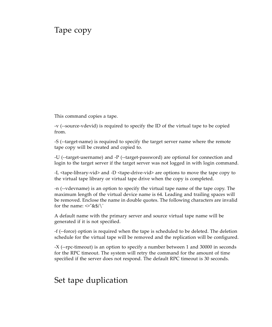 Tape copy, Set tape duplication | Sun Microsystems Virtual Tape Library User Manual | Page 200 / 292