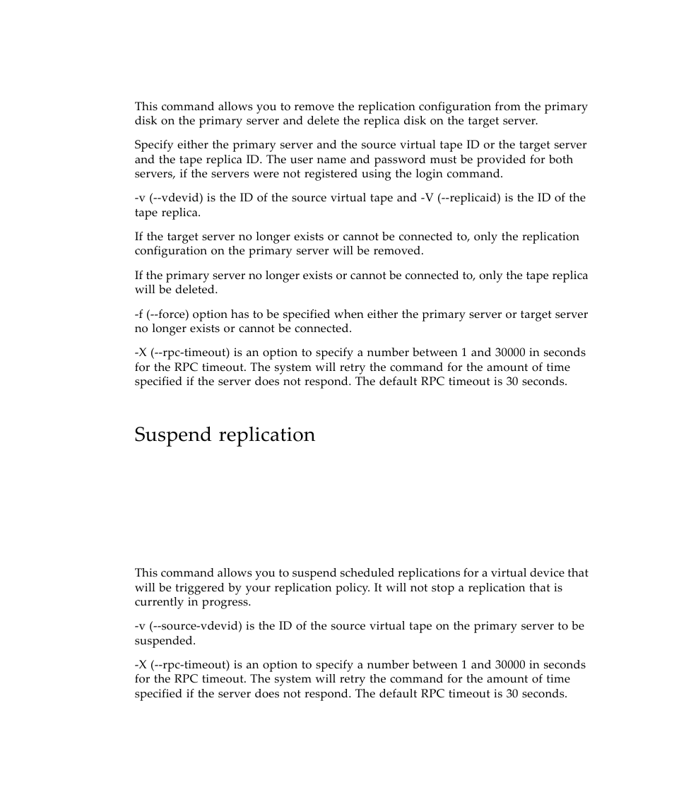 Suspend replication | Sun Microsystems Virtual Tape Library User Manual | Page 218 / 292