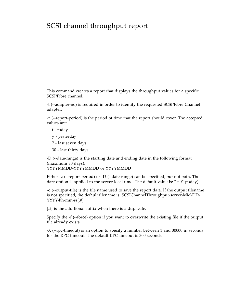 Scsi channel throughput report | Sun Microsystems Virtual Tape Library User Manual | Page 230 / 292