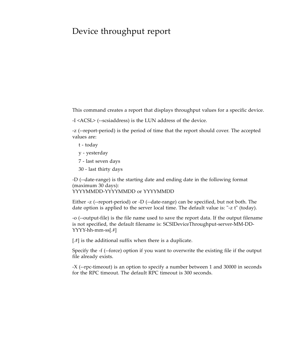 Device throughput report | Sun Microsystems Virtual Tape Library User Manual | Page 231 / 292