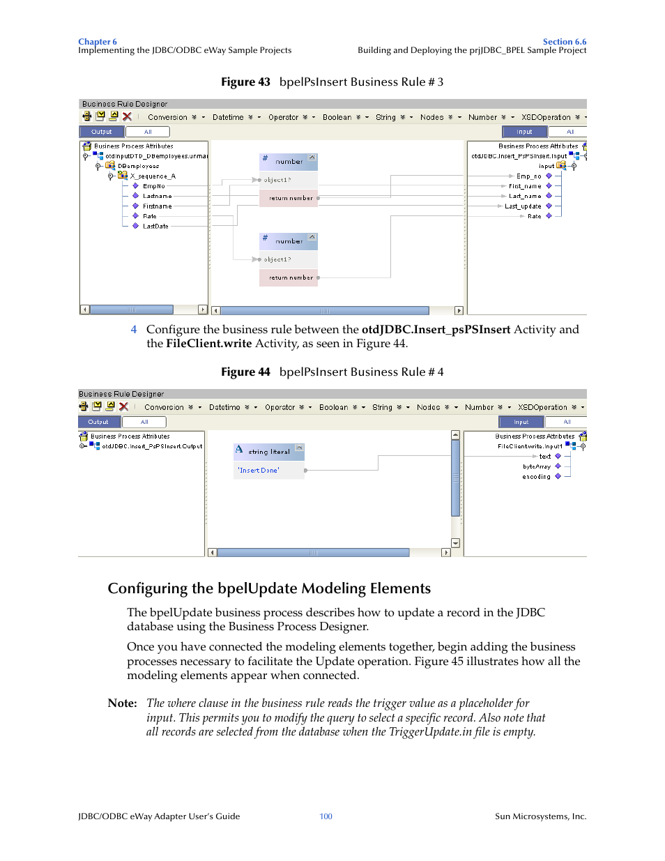 Configuring the bpelupdate modeling elements | Sun Microsystems eWay JDBC/ODBC Adapter User Manual | Page 100 / 133