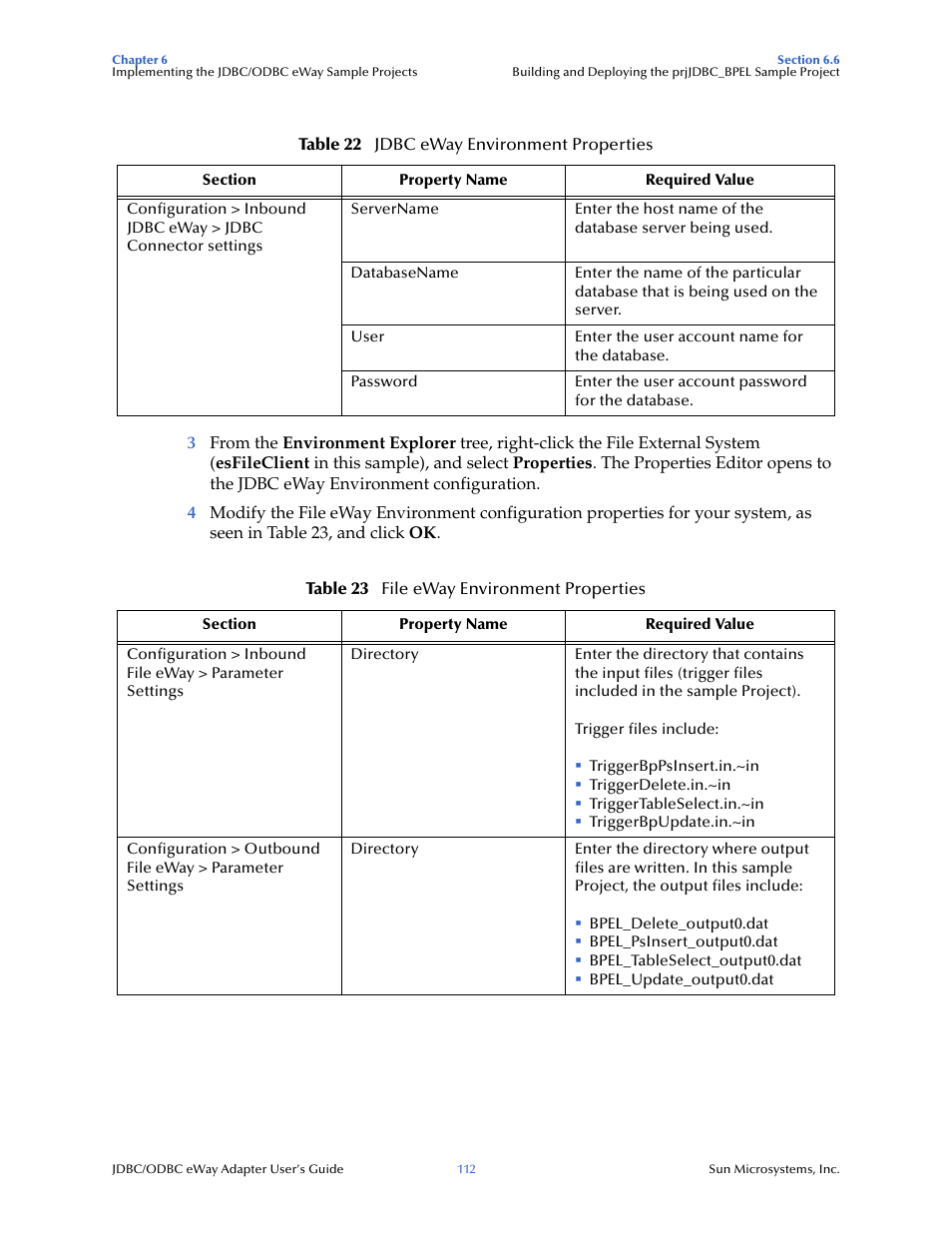 Sun Microsystems eWay JDBC/ODBC Adapter User Manual | Page 112 / 133