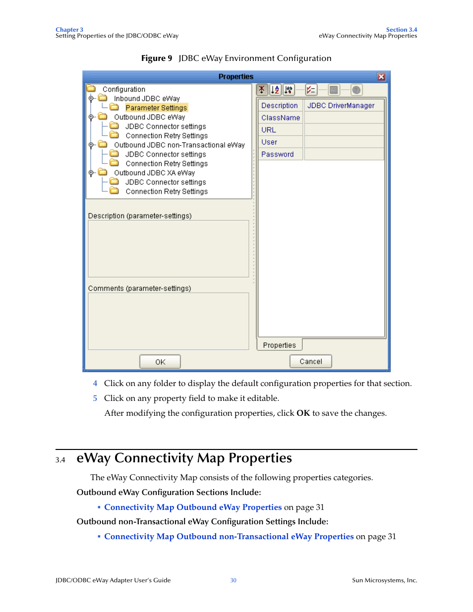 4 eway connectivity map properties, Eway connectivity map properties | Sun Microsystems eWay JDBC/ODBC Adapter User Manual | Page 30 / 133