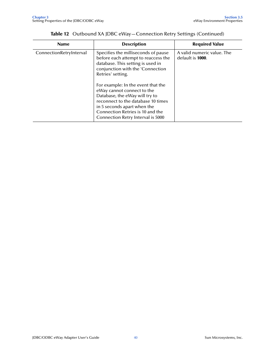 Sun Microsystems eWay JDBC/ODBC Adapter User Manual | Page 40 / 133