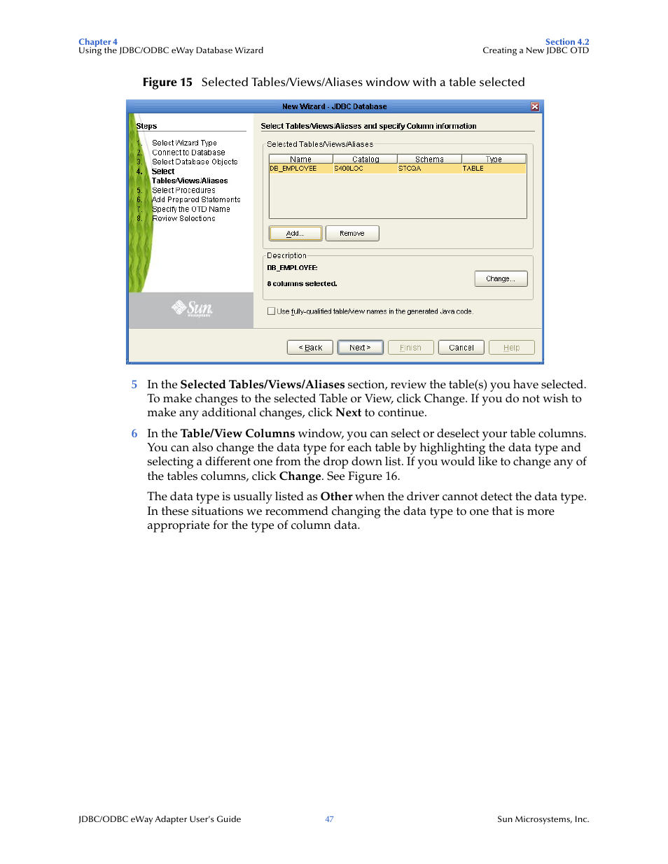 Sun Microsystems eWay JDBC/ODBC Adapter User Manual | Page 47 / 133