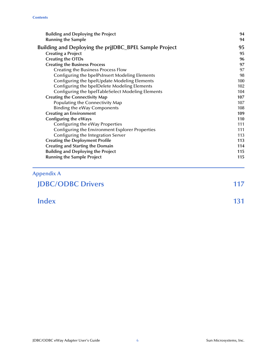 Sun Microsystems eWay JDBC/ODBC Adapter User Manual | Page 6 / 133