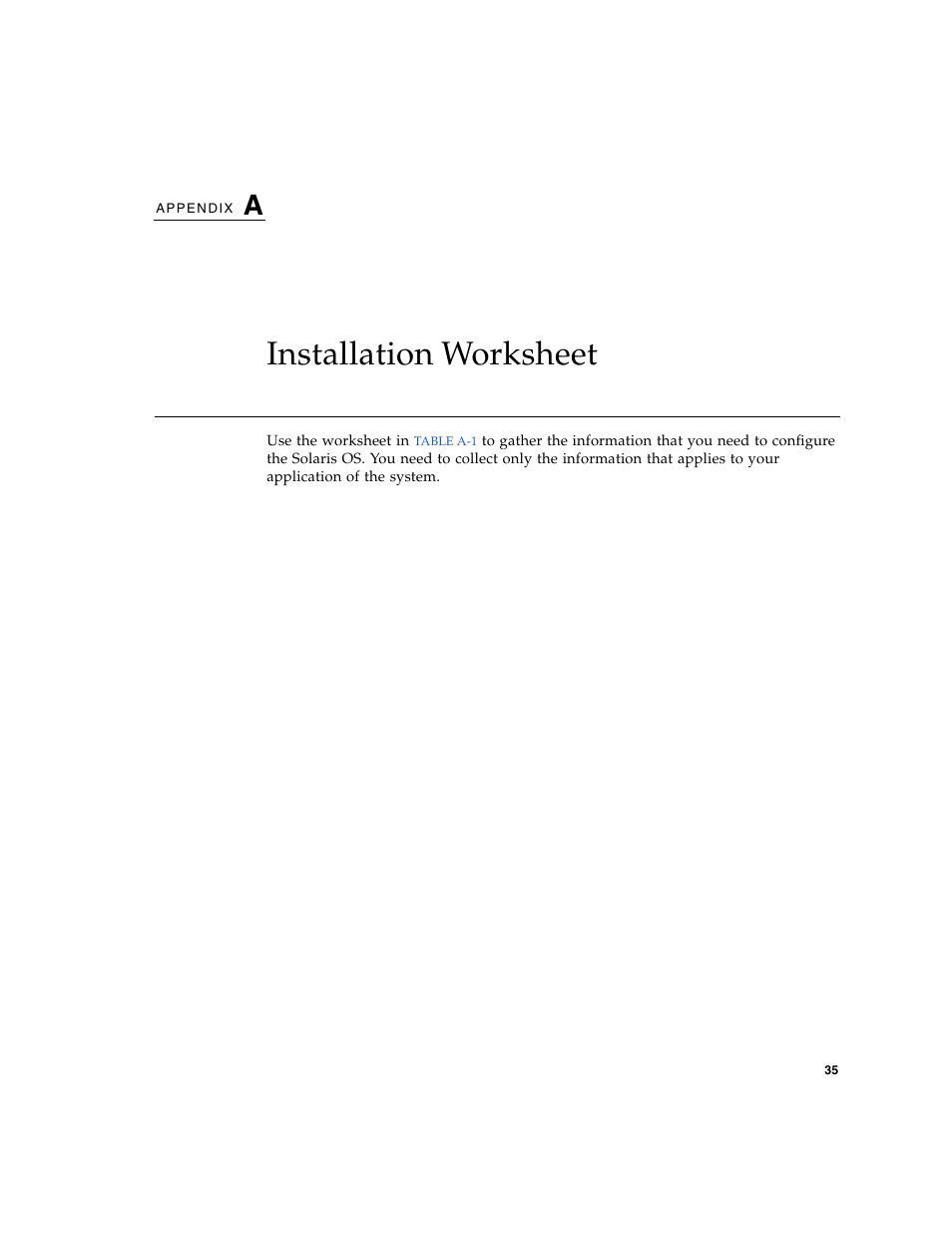 Installation worksheet | Sun Microsystems X6450 User Manual | Page 45 / 50