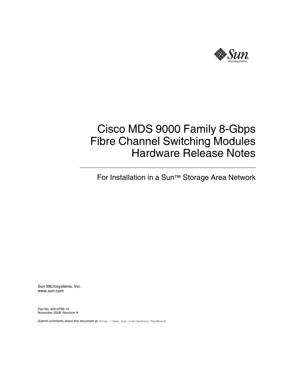 Sun Microsystems Cisco 820-6799-10 User Manual | 8 pages