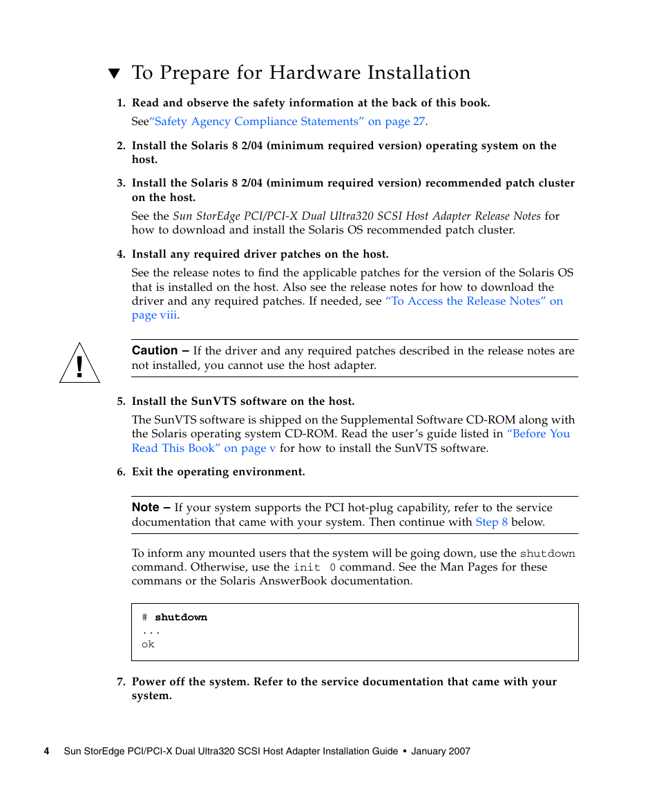 To prepare for hardware installation | Sun Microsystems LSI22320-SR User Manual | Page 14 / 48