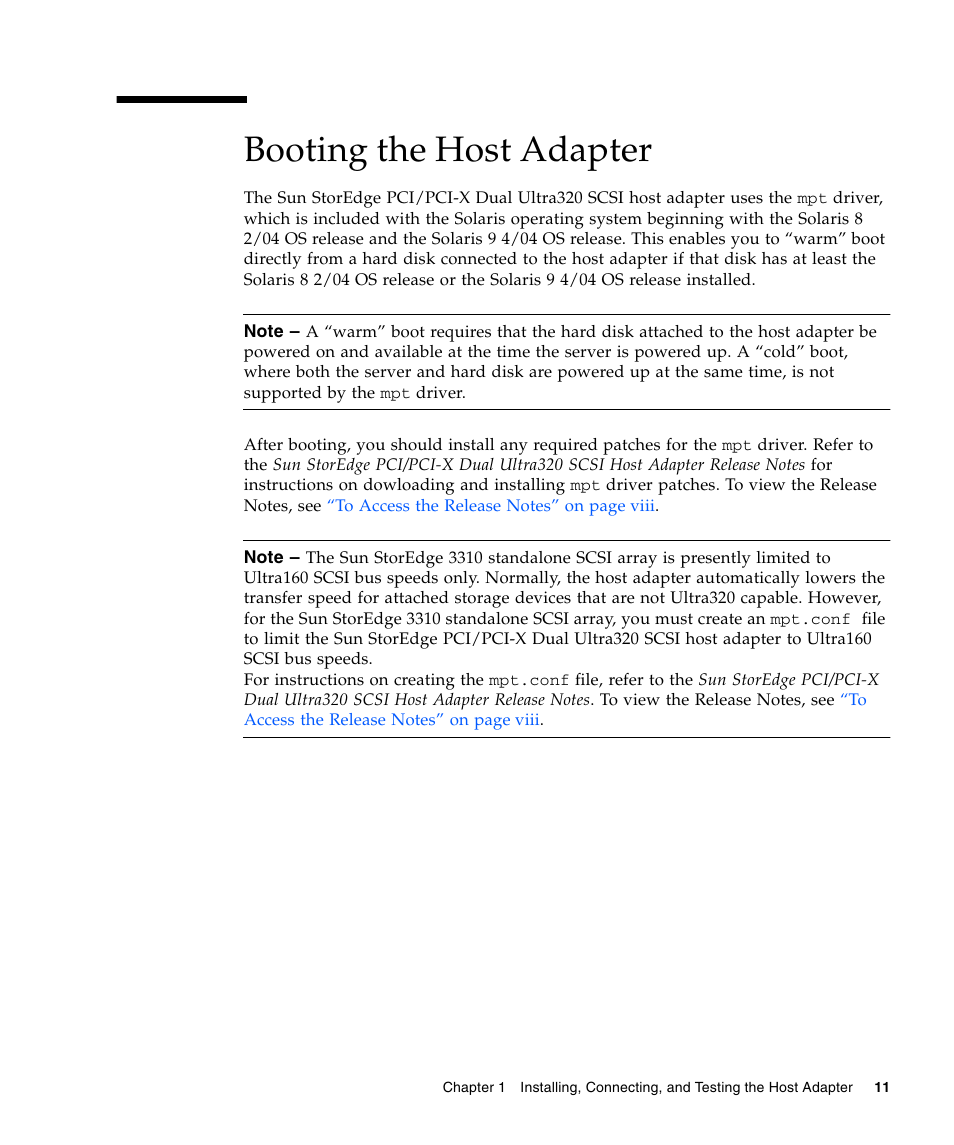 Booting the host adapter | Sun Microsystems LSI22320-SR User Manual | Page 21 / 48