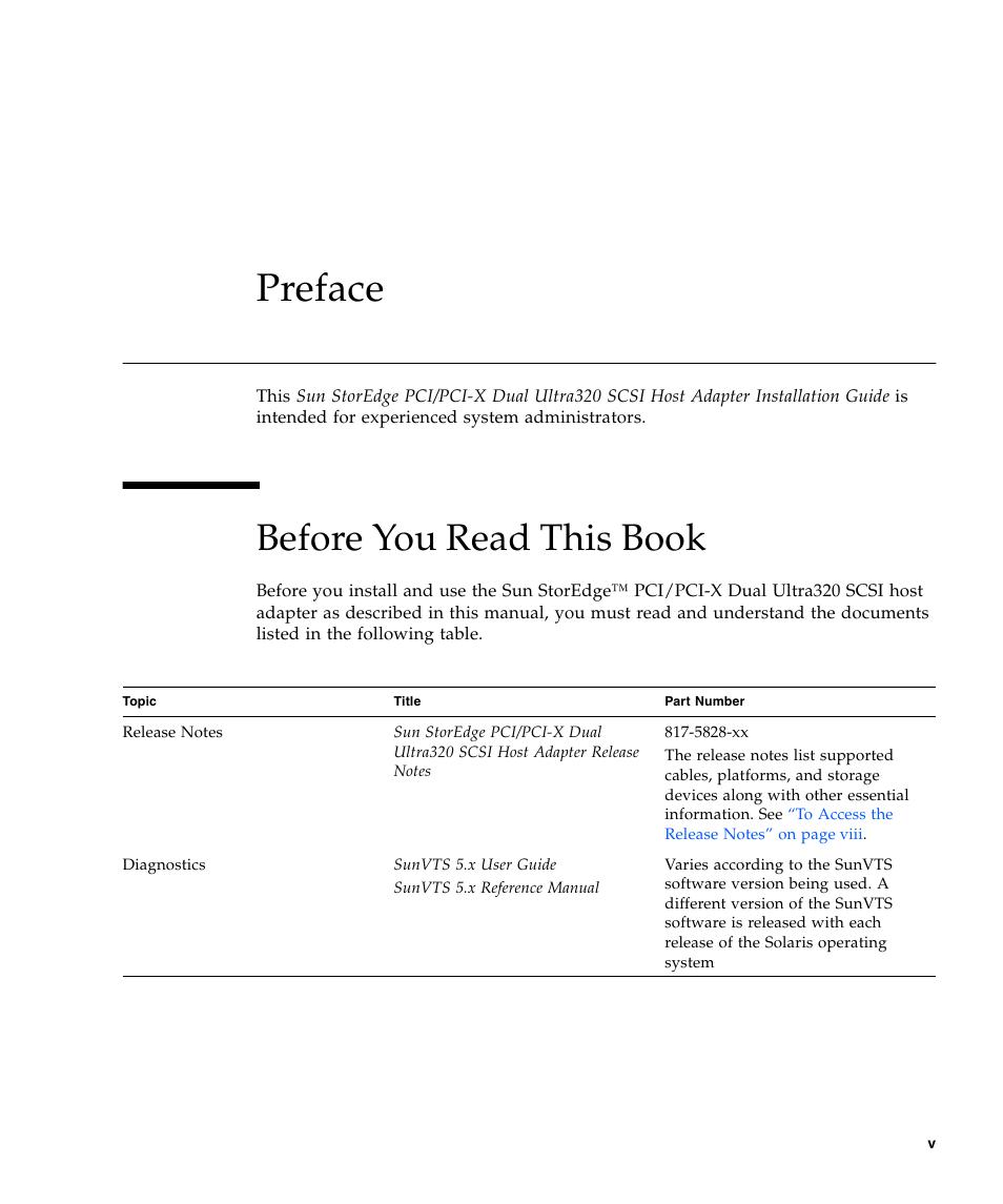 Preface, Before you read this book | Sun Microsystems LSI22320-SR User Manual | Page 5 / 48