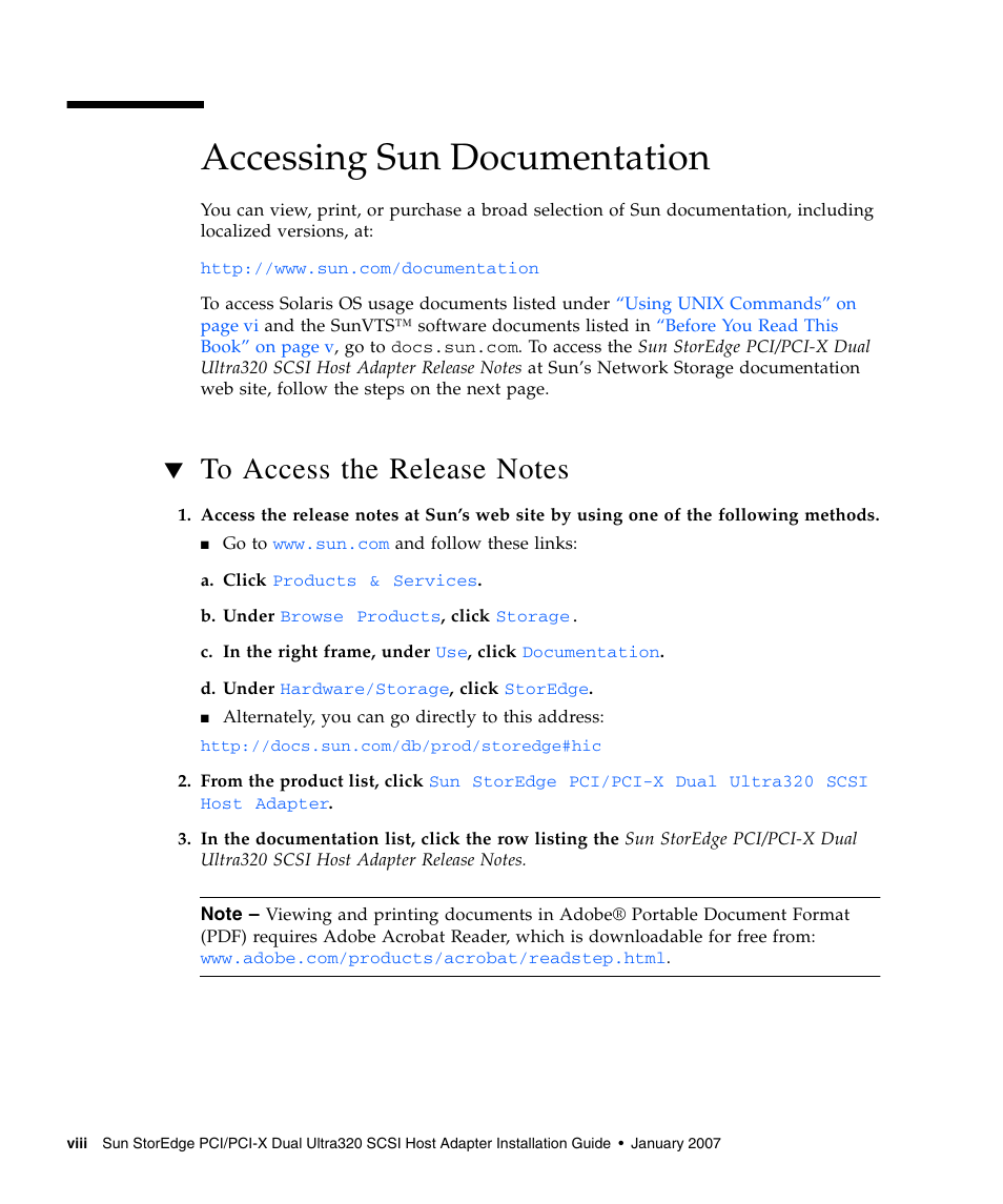 Accessing sun documentation | Sun Microsystems LSI22320-SR User Manual | Page 8 / 48