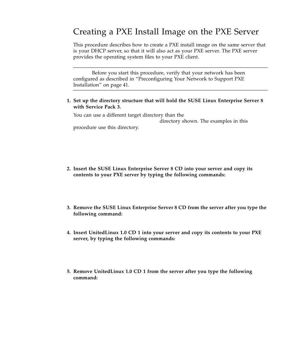 Creating a pxe install image on the pxe server | Sun Microsystems Sun Fire V40z User Manual | Page 27 / 66