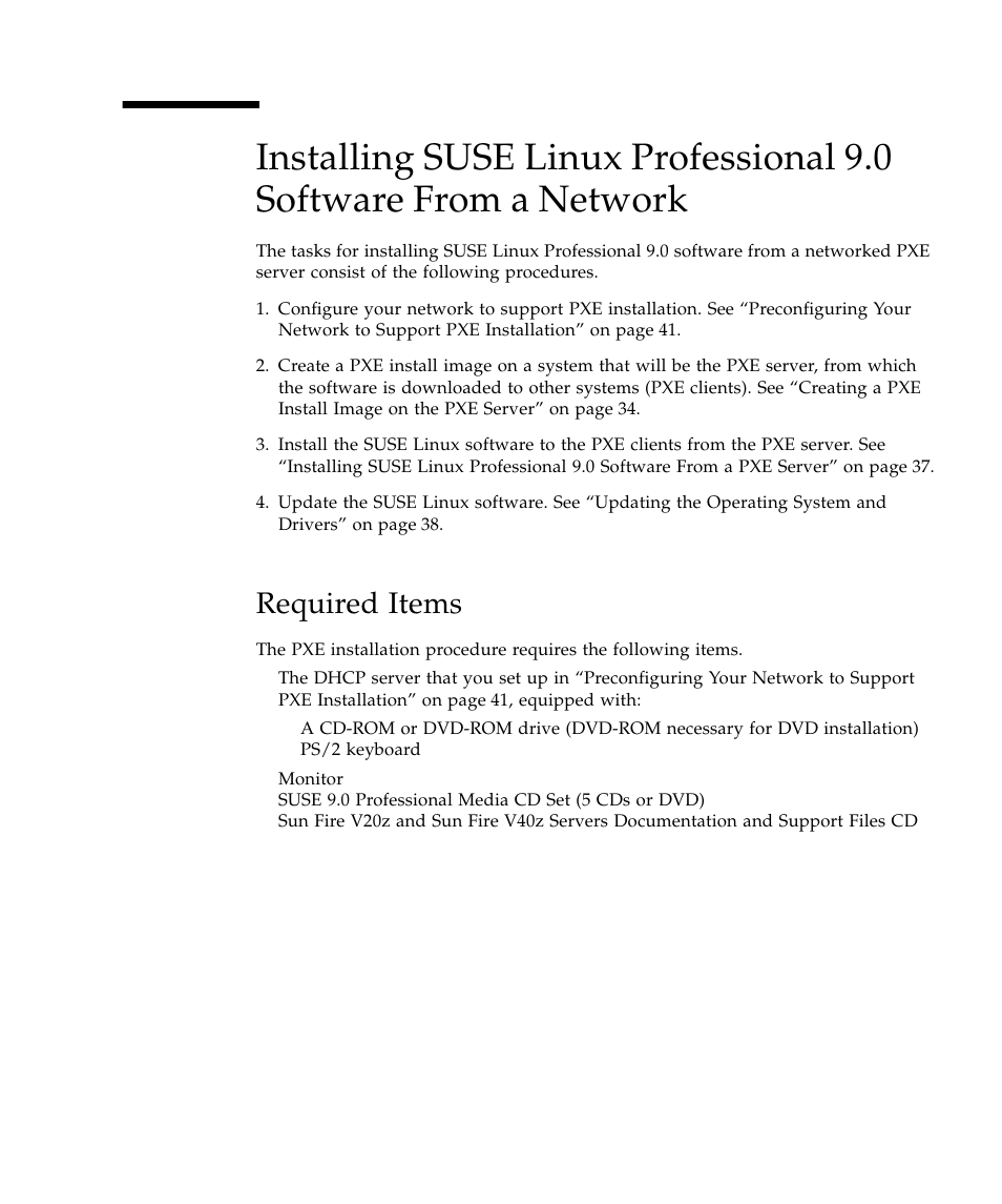 Required items | Sun Microsystems Sun Fire V40z User Manual | Page 39 / 66