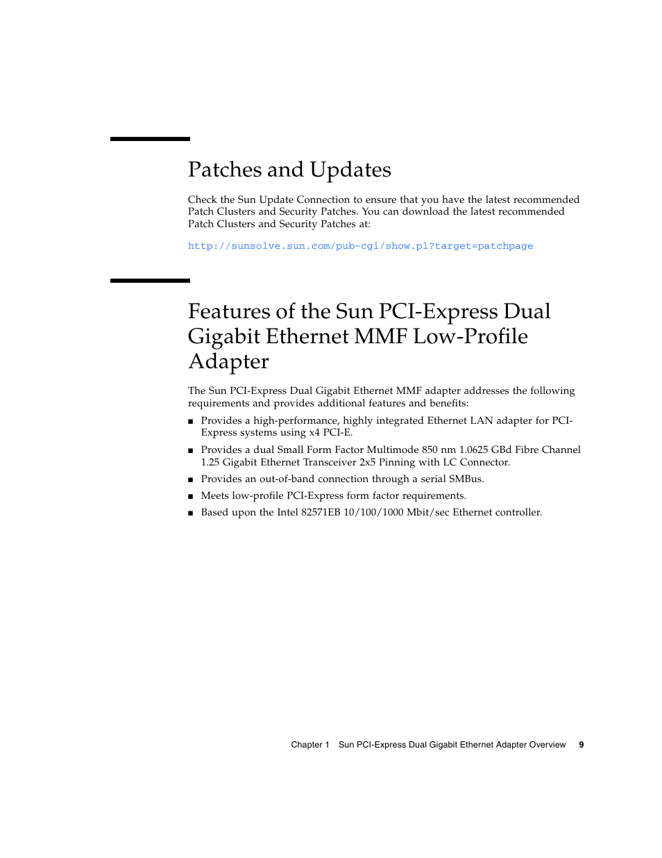 Patches and updates, Adapter | Sun Microsystems Ethernet MMF/UTP Adapter User Manual | Page 43 / 122