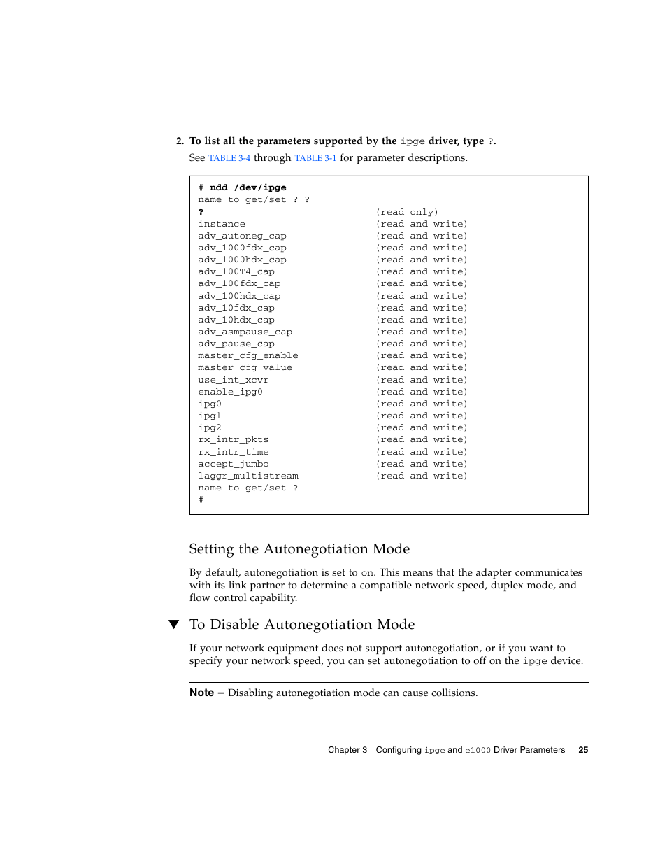 Setting the autonegotiation mode, To disable autonegotiation mode, Setting the autonegotiation mode” on | Sun Microsystems Ethernet MMF/UTP Adapter User Manual | Page 59 / 122