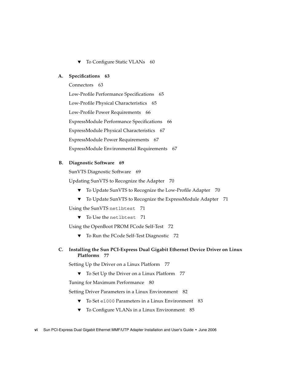 Sun Microsystems Ethernet MMF/UTP Adapter User Manual | Page 6 / 122