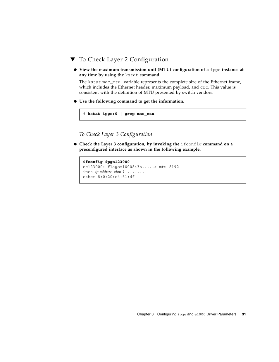 To check layer 2 configuration | Sun Microsystems Ethernet MMF/UTP Adapter User Manual | Page 65 / 122