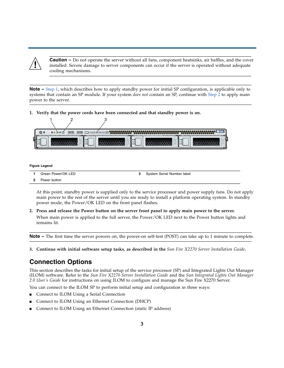 Connection options | Sun Microsystems X2270 User Manual | Page 3 / 6