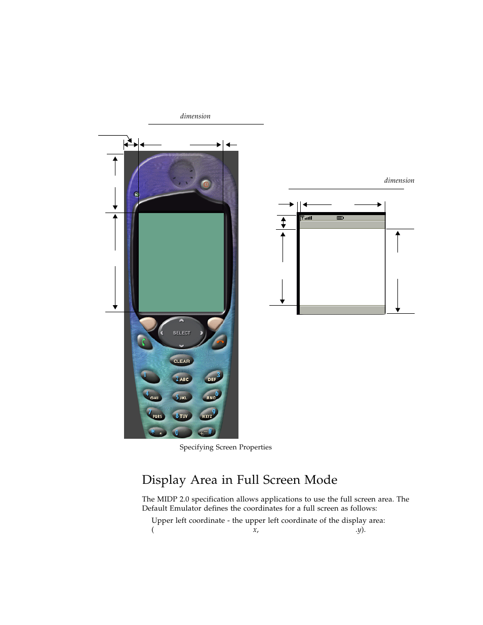 Display area in full screen mode, Figure 1, Specifying screen properties | Sun Microsystems Computer Accessories User Manual | Page 23 / 78