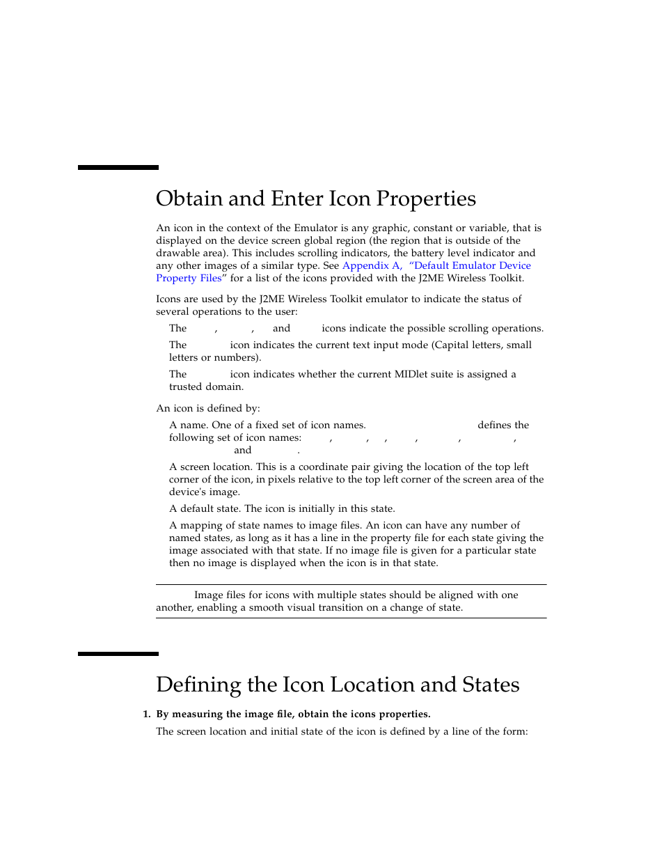 Obtain and enter icon properties, Defining the icon location and states | Sun Microsystems Computer Accessories User Manual | Page 28 / 78