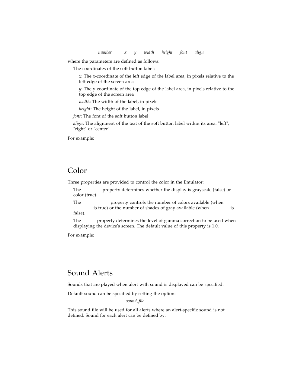 Color, Sound alerts | Sun Microsystems Computer Accessories User Manual | Page 54 / 78