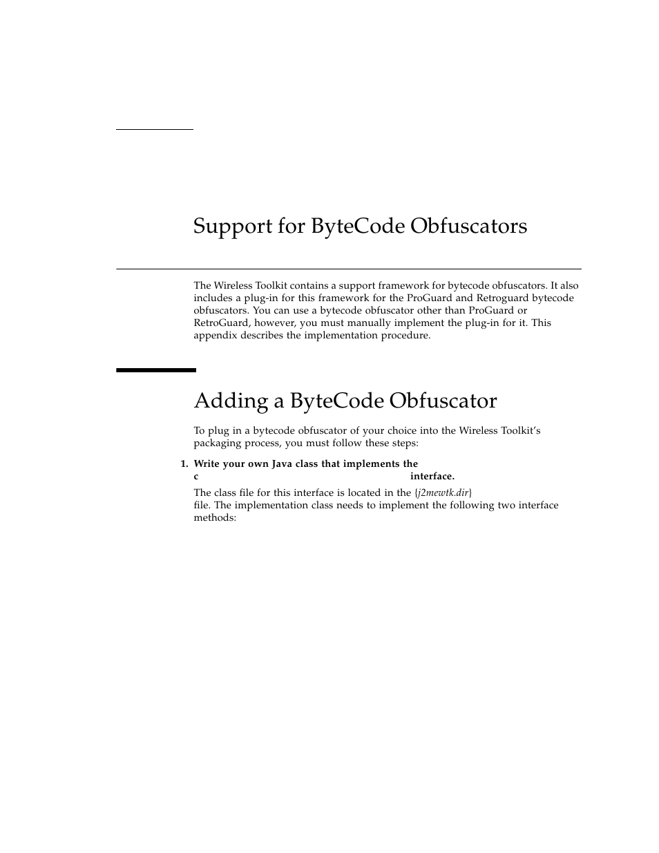 Support for bytecode obfuscators, Adding a bytecode obfuscator, Appendix b | Sun Microsystems Computer Accessories User Manual | Page 69 / 78