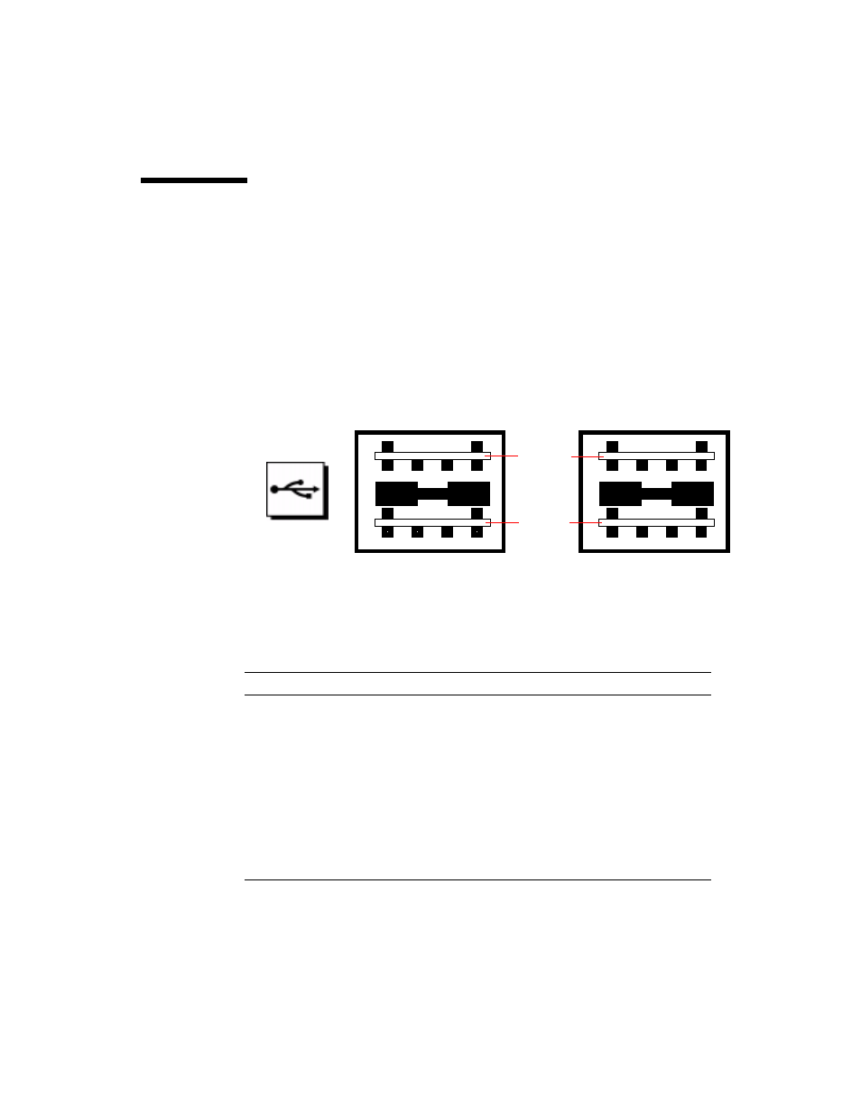 Usb port connector diagram, Usb connector pin assignments | Sun Microsystems SUN FIRE 280R User Manual | Page 243 / 256