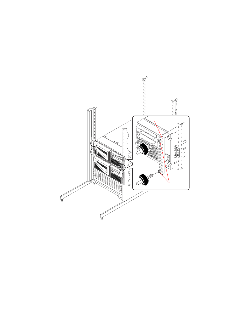 Secure the server to the rails | Sun Microsystems SUN FIRE 280R User Manual | Page 56 / 256